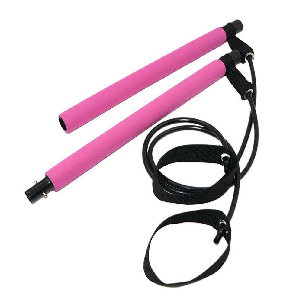 KROSSIL Portable Pilates Bar with Resistance Bands - Adjustable